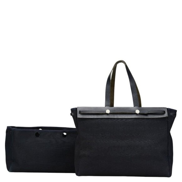 HERMES Navy Leather Tote Bag - Picture 14 of 15